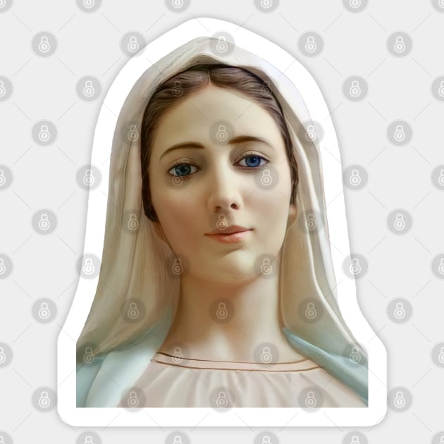 Our Lady of Medjugorje Sticker by Brasilia Catholic